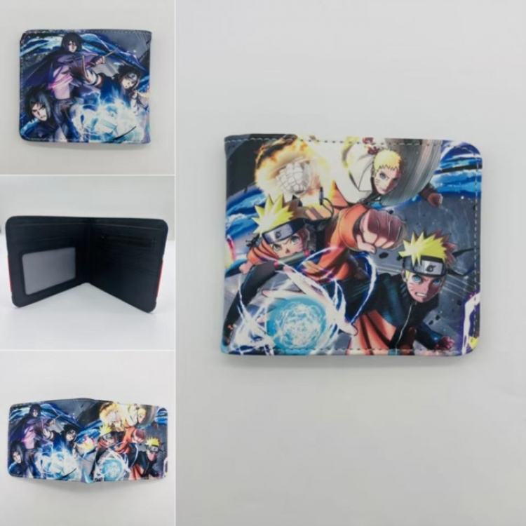 Naruto Full color Two fold short card case wallet 11X9.5CM  