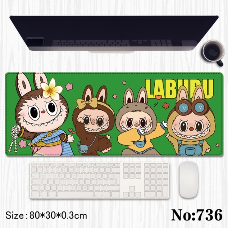 LABUBU  Anime peripheral computer mouse pad office desk pad multifunctional pad 80X30X0.3cm