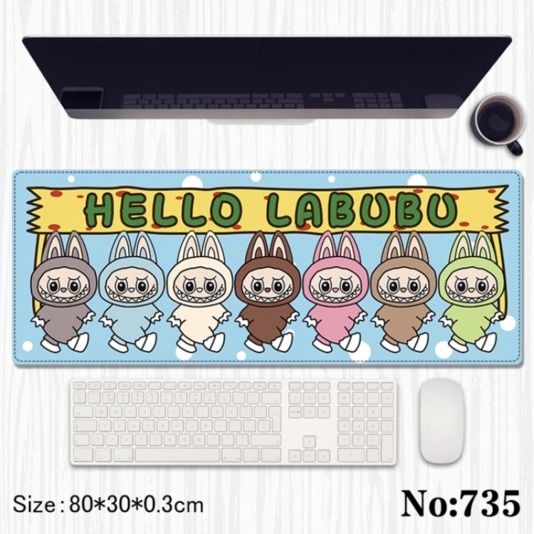 LABUBU  Anime peripheral computer mouse pad office desk pad multifunctional pad 80X30X0.3cm