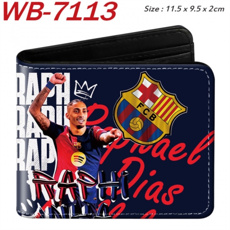 Football star Animation color PU leather half fold wallet 11.5X9X2CM