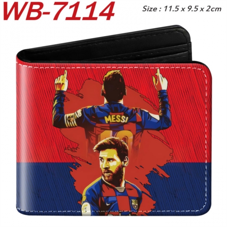 Football star Animation color PU leather half fold wallet 11.5X9X2CM