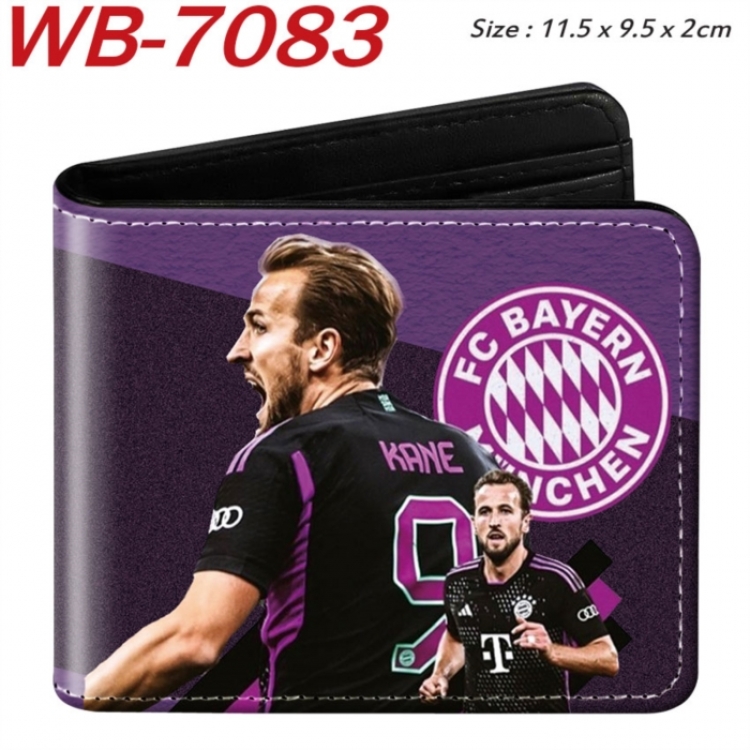 Football star Animation color PU leather half fold wallet 11.5X9X2CM