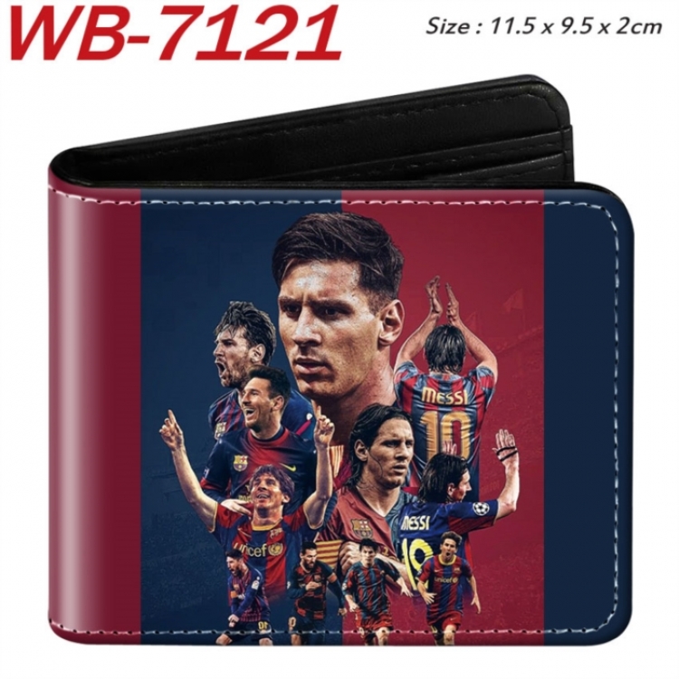 Football star Animation color PU leather half fold wallet 11.5X9X2CM