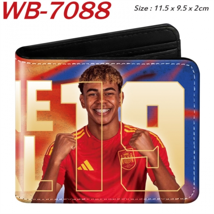 Football star Animation color PU leather half fold wallet 11.5X9X2CM