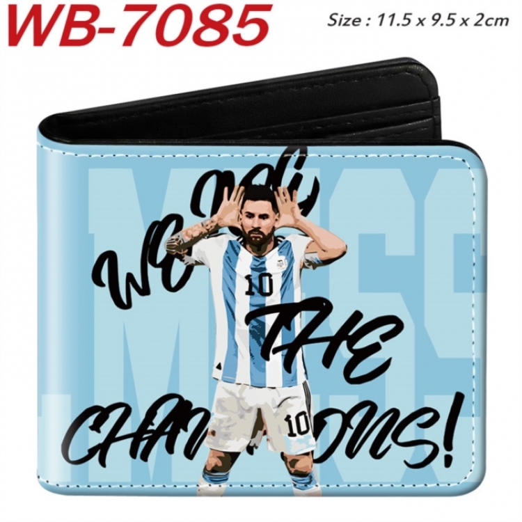 Football star Animation color PU leather half fold wallet 11.5X9X2CM