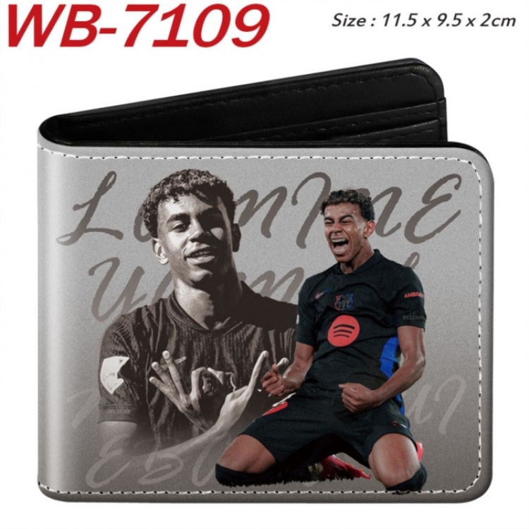 Football star Animation color PU leather half fold wallet 11.5X9X2CM