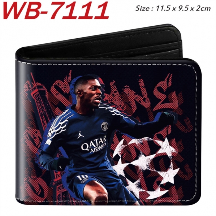 Football star Animation color PU leather half fold wallet 11.5X9X2CM