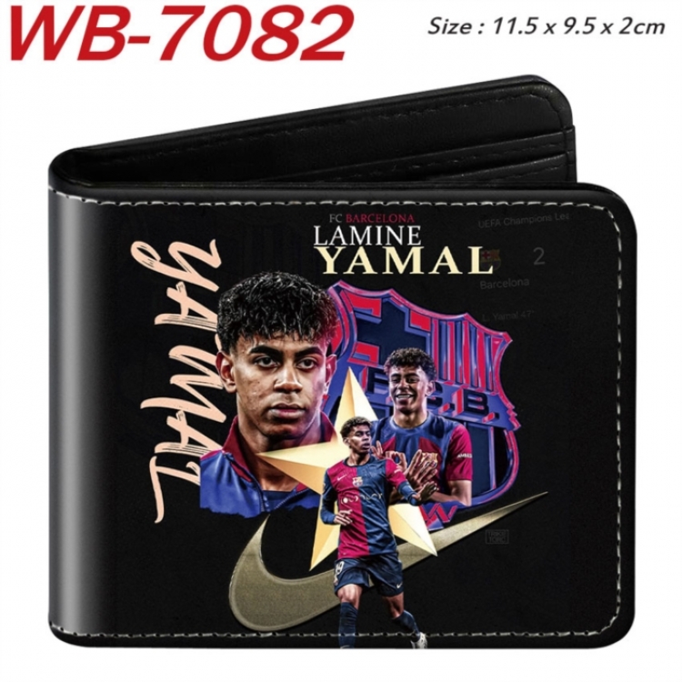 Football star Animation color PU leather half fold wallet 11.5X9X2CM