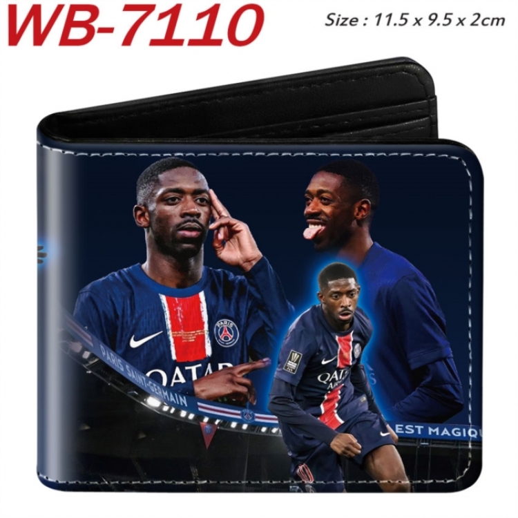 Football star Animation color PU leather half fold wallet 11.5X9X2CM