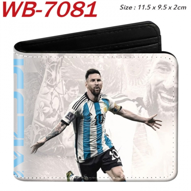 Football star Animation color PU leather half fold wallet 11.5X9X2CM