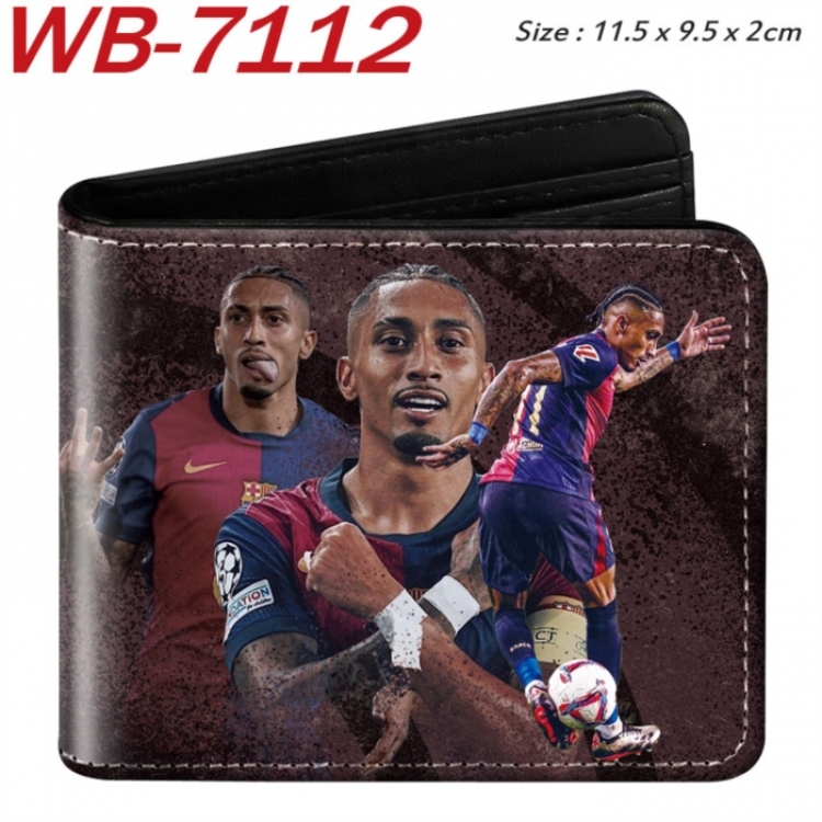 Football star Animation color PU leather half fold wallet 11.5X9X2CM