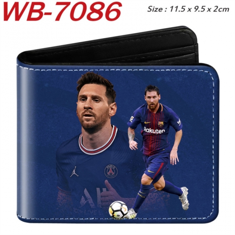 Football star Animation color PU leather half fold wallet 11.5X9X2CM