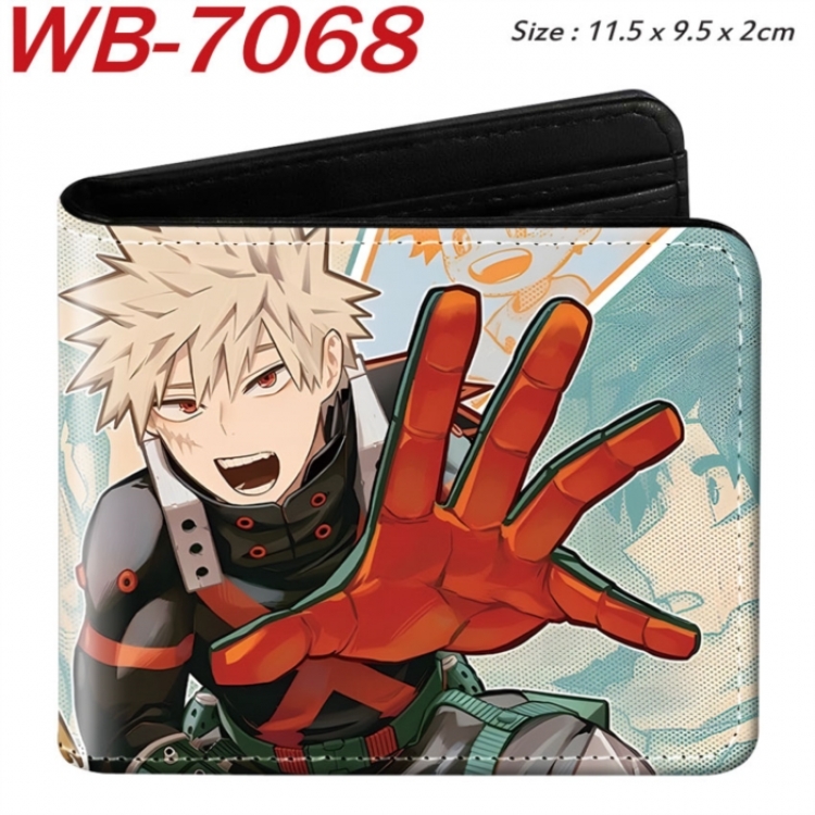 My Hero Academia Animation color PU leather half fold wallet 11.5X9X2CM