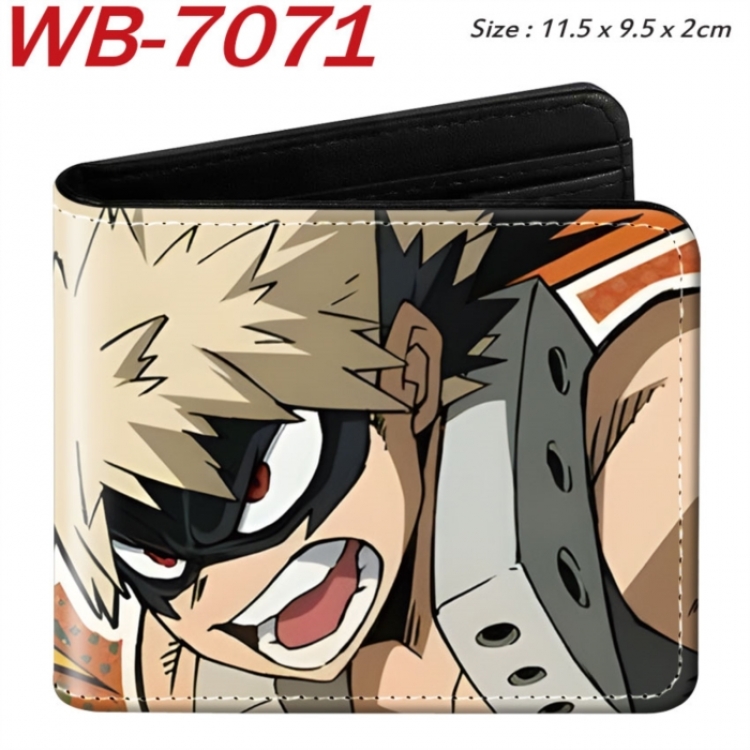 My Hero Academia Animation color PU leather half fold wallet 11.5X9X2CM