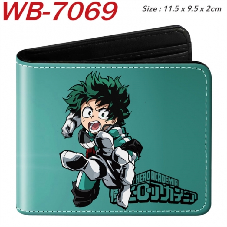 My Hero Academia Animation color PU leather half fold wallet 11.5X9X2CM