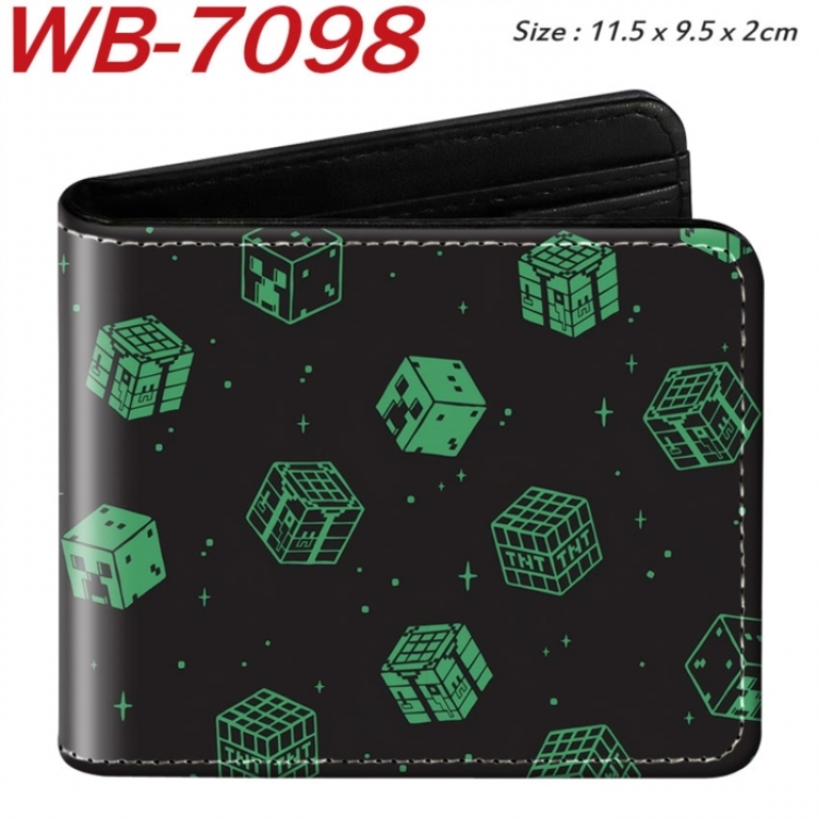 Minecraft Animation color PU leather half fold wallet 11.5X9X2CM