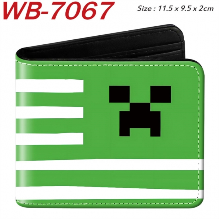 Minecraft Animation color PU leather half fold wallet 11.5X9X2CM