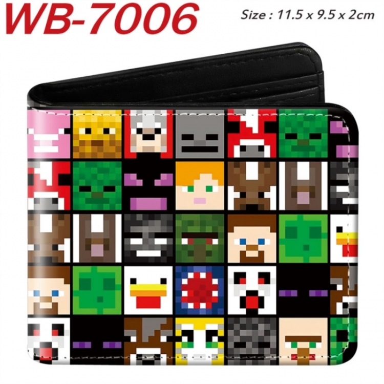 Minecraft Animation color PU leather half fold wallet 11.5X9X2CM