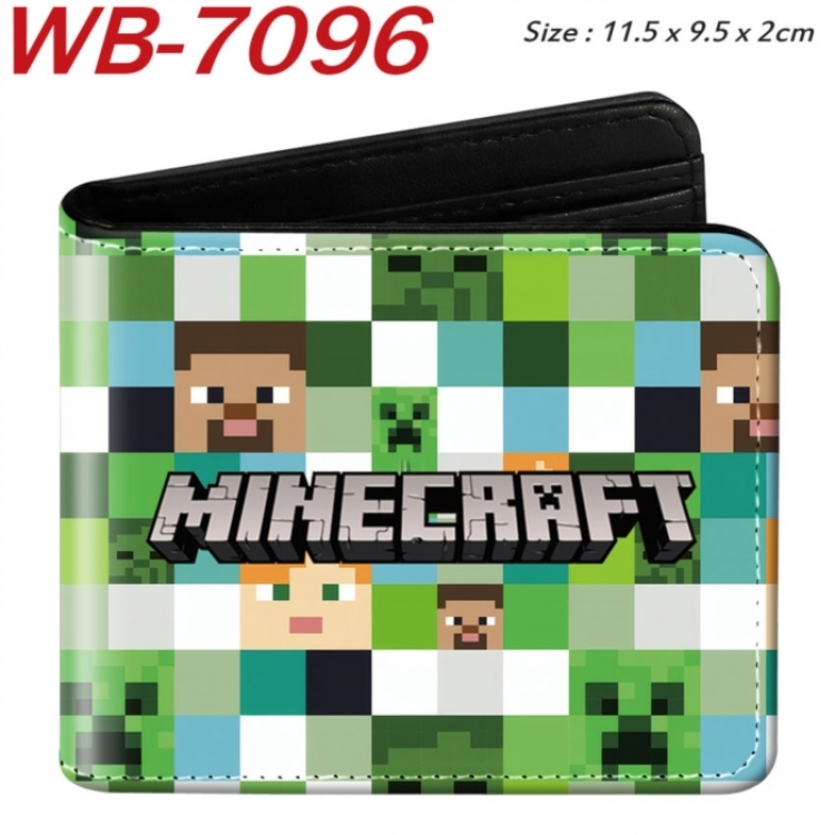 Minecraft Animation color PU leather half fold wallet 11.5X9X2CM