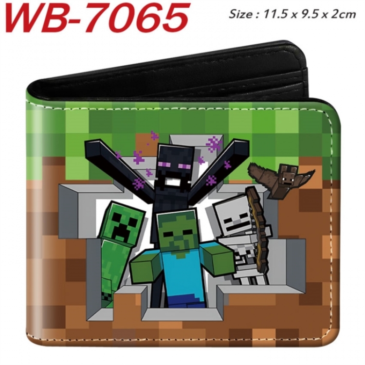 Minecraft Animation color PU leather half fold wallet 11.5X9X2CM