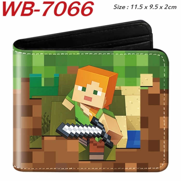 Minecraft Animation color PU leather half fold wallet 11.5X9X2CM