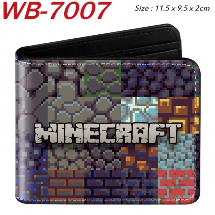 Minecraft Animation color PU leather half fold wallet 11.5X9X2CM
