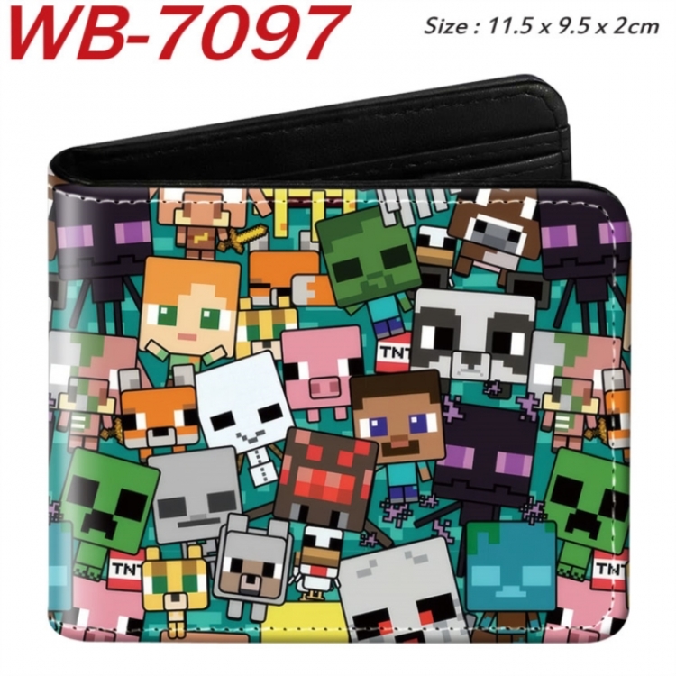 Minecraft Animation color PU leather half fold wallet 11.5X9X2CM