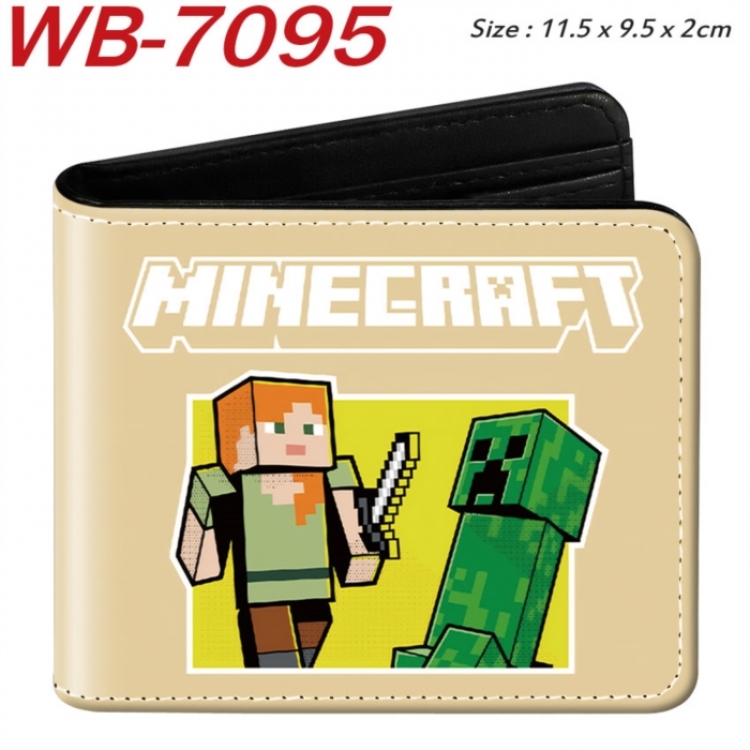 Minecraft Animation color PU leather half fold wallet 11.5X9X2CM