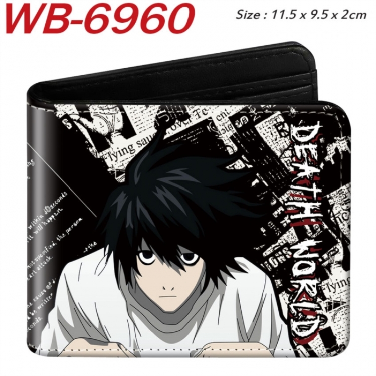 Death note Animation color PU leather half fold wallet 11.5X9X2CM