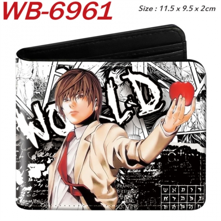 Death note Animation color PU leather half fold wallet 11.5X9X2CM