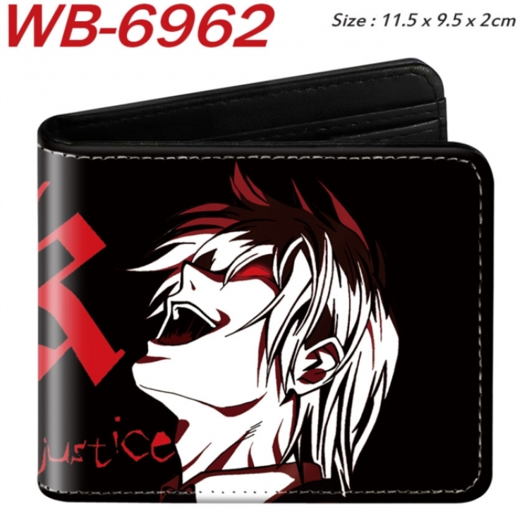 Death note Animation color PU leather half fold wallet 11.5X9X2CM