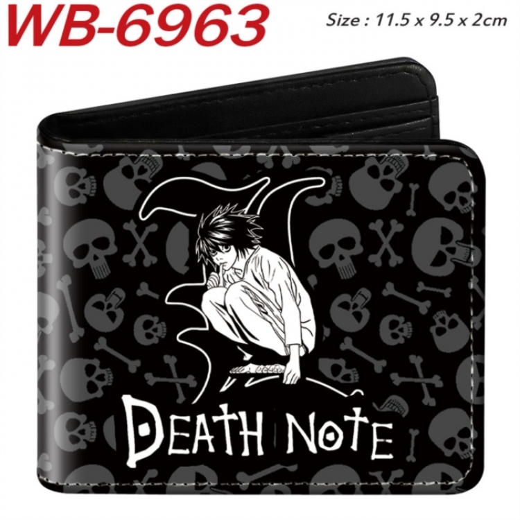 Death note Animation color PU leather half fold wallet 11.5X9X2CM