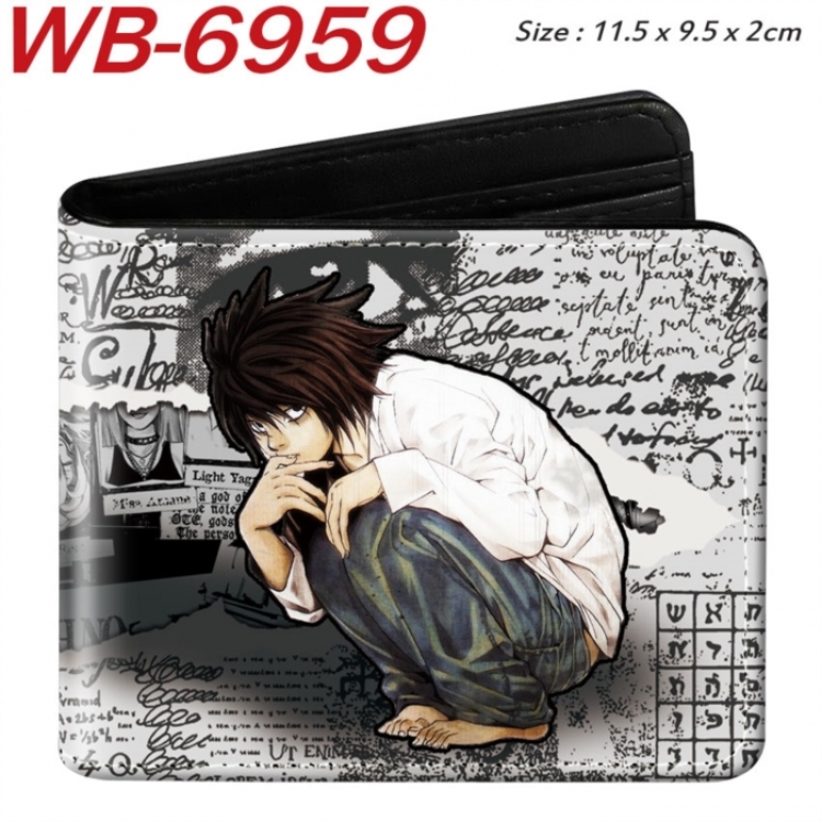Death note Animation color PU leather half fold wallet 11.5X9X2CM