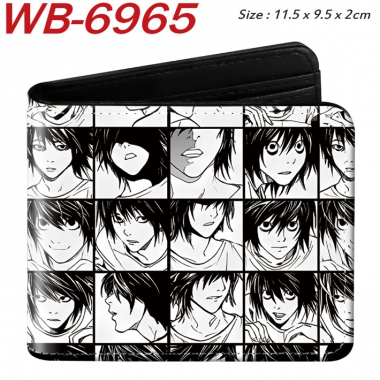 Death note Animation color PU leather half fold wallet 11.5X9X2CM