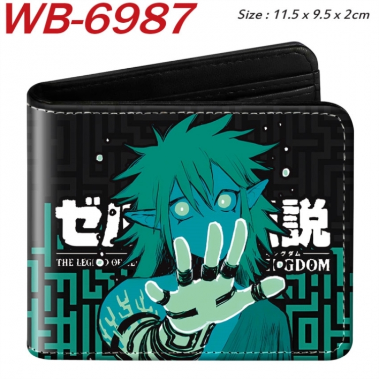 The Legend of Zelda Animation color PU leather half fold wallet 11.5X9X2CM