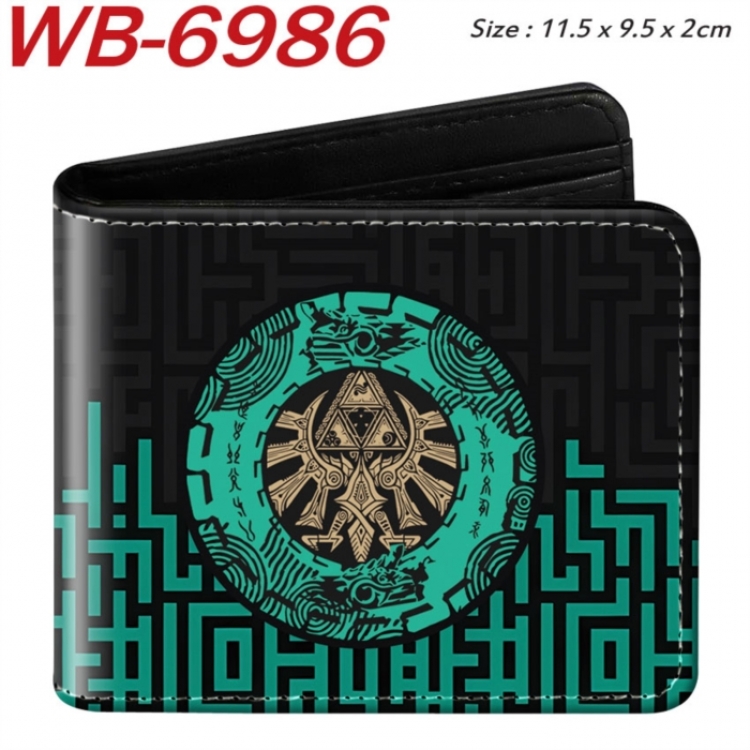 The Legend of Zelda Animation color PU leather half fold wallet 11.5X9X2CM