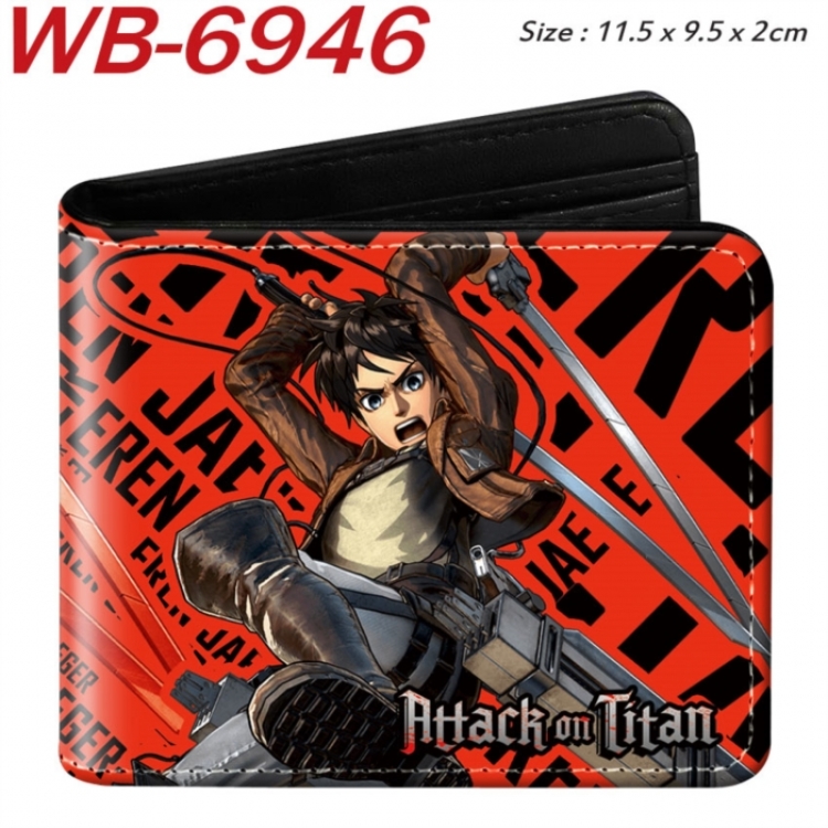 Shingeki no Kyojin Animation color PU leather half fold wallet 11.5X9X2CM