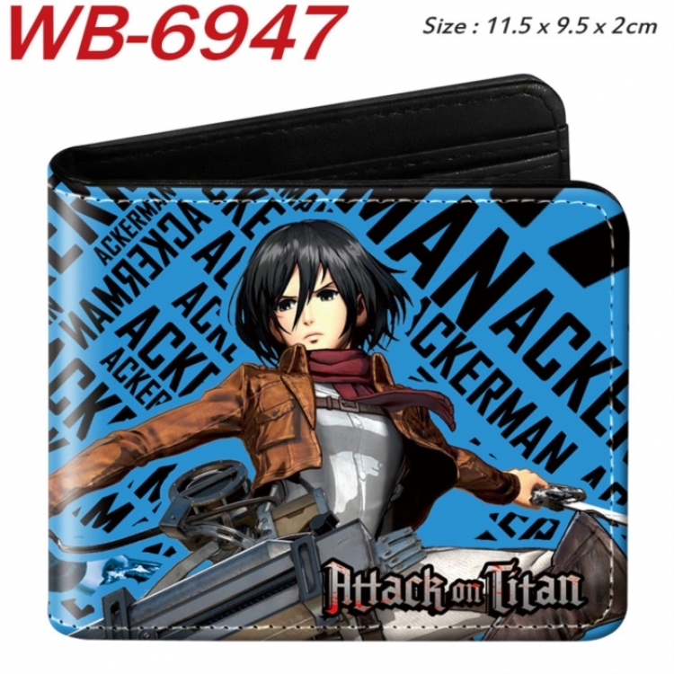 Shingeki no Kyojin Animation color PU leather half fold wallet 11.5X9X2CM