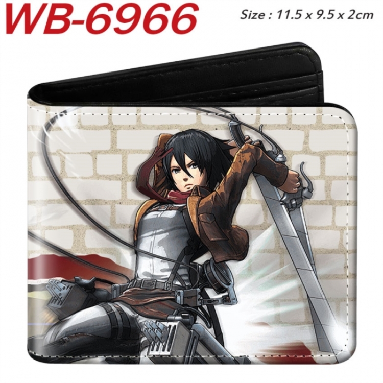Shingeki no Kyojin Animation color PU leather half fold wallet 11.5X9X2CM