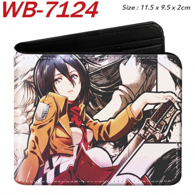 Shingeki no Kyojin Animation color PU leather half fold wallet 11.5X9X2CM