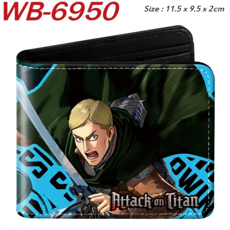 Shingeki no Kyojin Animation color PU leather half fold wallet 11.5X9X2CM