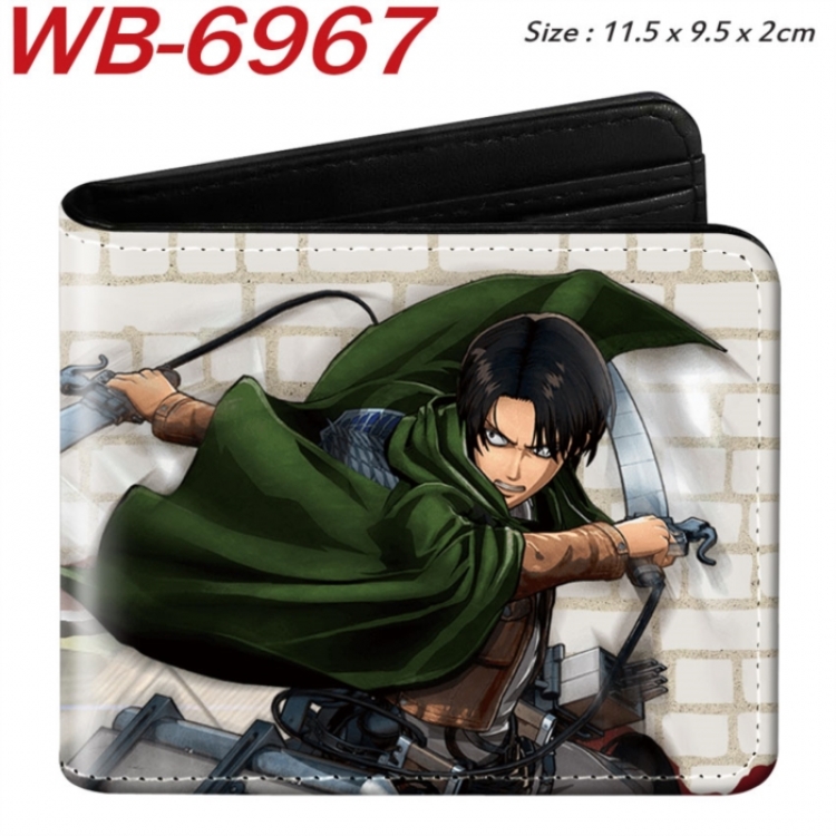 Shingeki no Kyojin Animation color PU leather half fold wallet 11.5X9X2CM