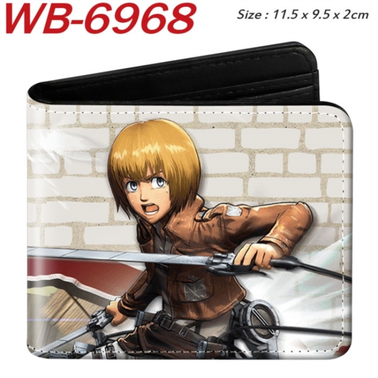 Shingeki no Kyojin Animation color PU leather half fold wallet 11.5X9X2CM