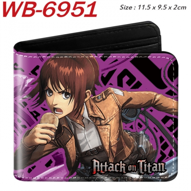 Shingeki no Kyojin Animation color PU leather half fold wallet 11.5X9X2CM
