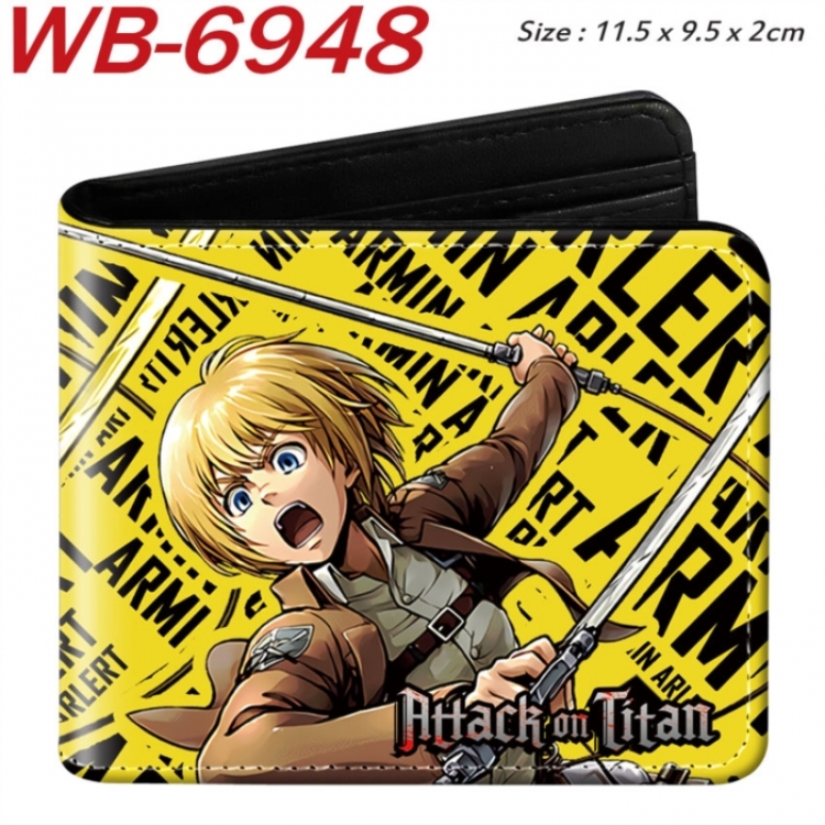 Shingeki no Kyojin Animation color PU leather half fold wallet 11.5X9X2CM