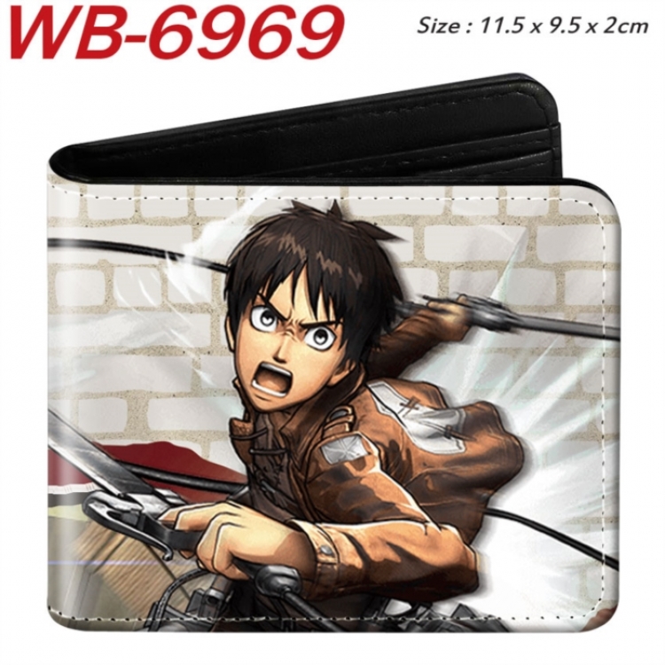 Shingeki no Kyojin Animation color PU leather half fold wallet 11.5X9X2CM