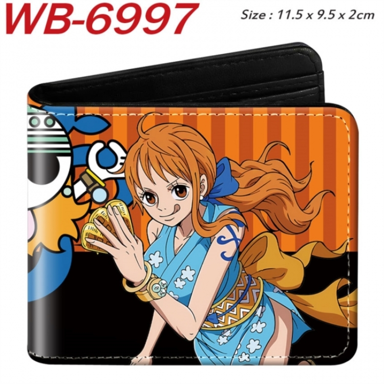 One Piece Animation color PU leather half fold wallet 11.5X9X2CM