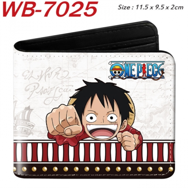 One Piece Animation color PU leather half fold wallet 11.5X9X2CM