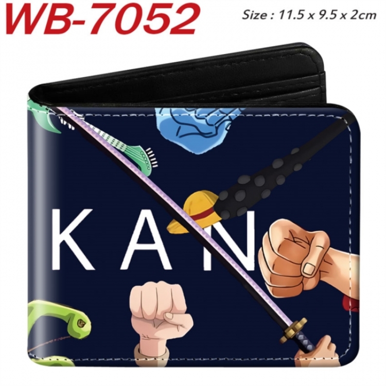 One Piece Animation color PU leather half fold wallet 11.5X9X2CM