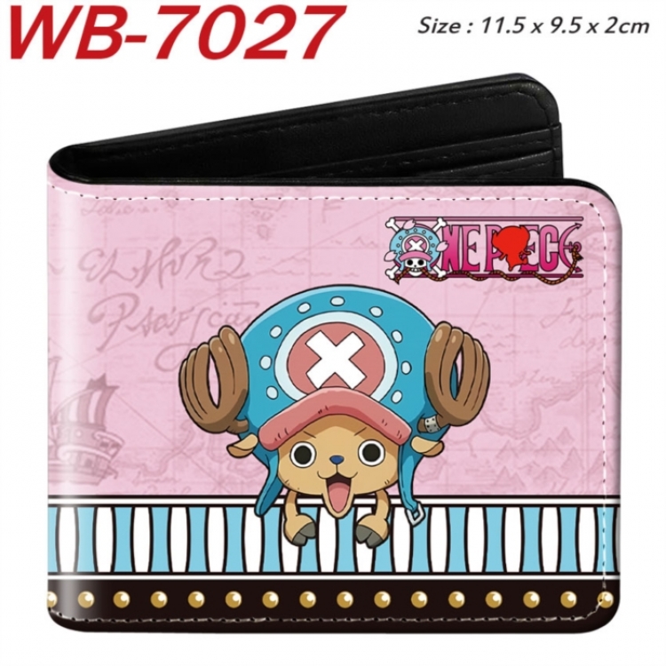 One Piece Animation color PU leather half fold wallet 11.5X9X2CM